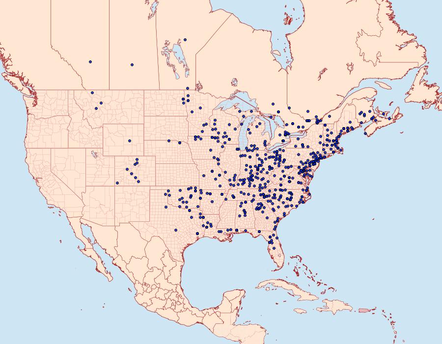 Distribution Data for Malacosoma americana