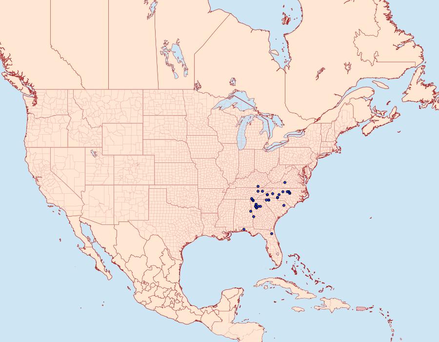 Distribution Data for Anisota peigleri
